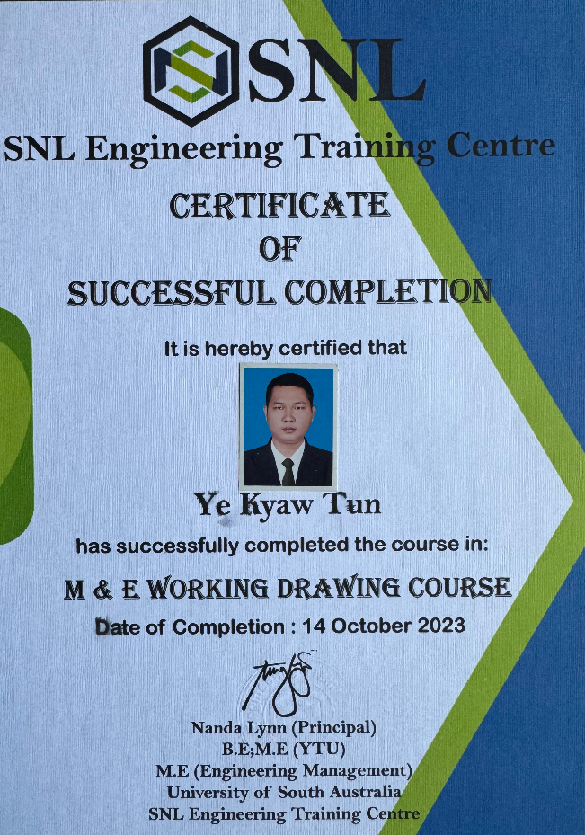 M&E Working Drawing Training Certificate